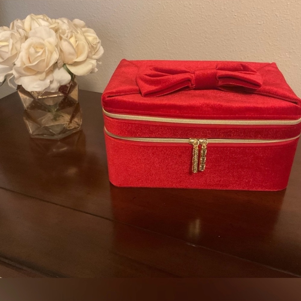 Estee Lauder Red Cosmetic Bag with Bow